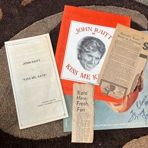 JOHN RAITT/TODAY LP AUTOGRAPHED INCLUDES PLAYBILL KISS ME KATE EPHEMERA NEWS ETC
